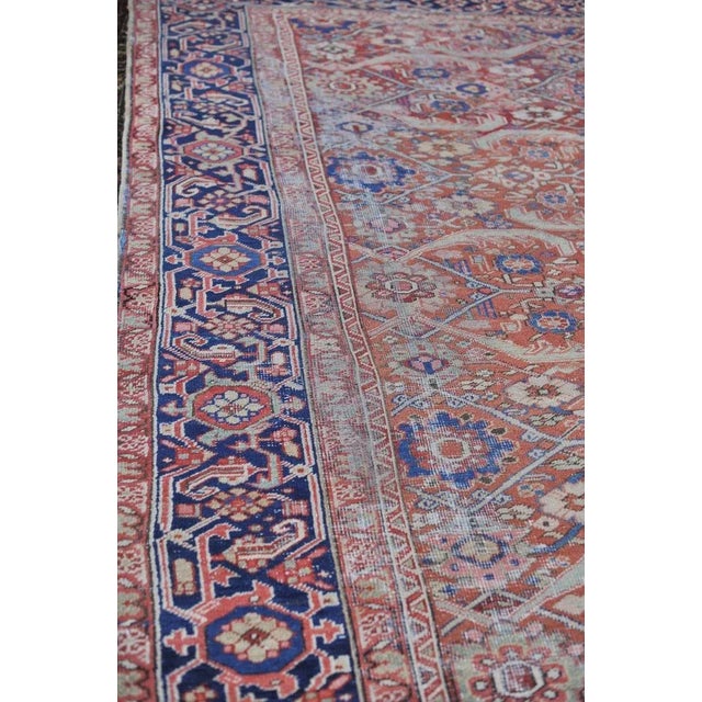 Antique Geometric Jagged Flower Pattern Rug 9.7 x 13 | Chairish