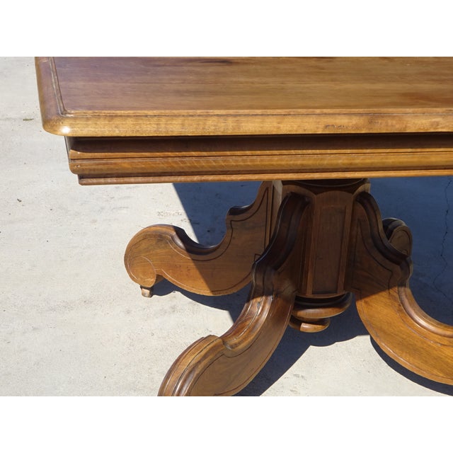 19th Century Square Walnut Pedestal Table For Sale - Image 12 of 18
