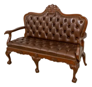 Scarborough House Mahogany Tufted Leather Georgian Style Settee