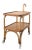 Mid Century bamboo serving, bar cart having two shelves, with a hook form handle and four wheel caster feet. The cart is...