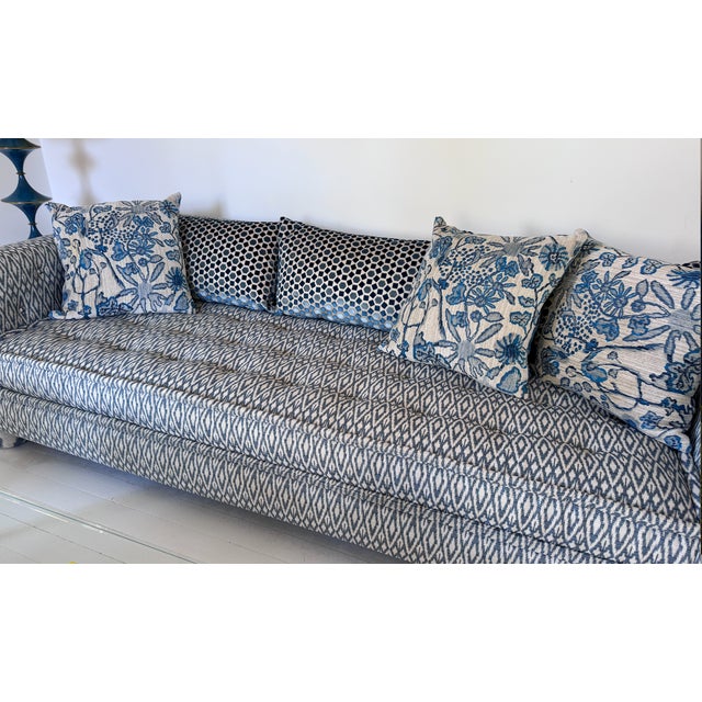 2020s Three Blue Flower Decorative Pillows (Pindler & Pindler Fabric) For Sale - Image 5 of 5