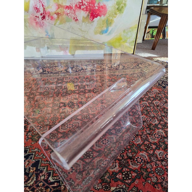 1970s Vintage Mid Century Vladimir Kagan Style Lucite Cocktail Table For Sale - Image 5 of 7
