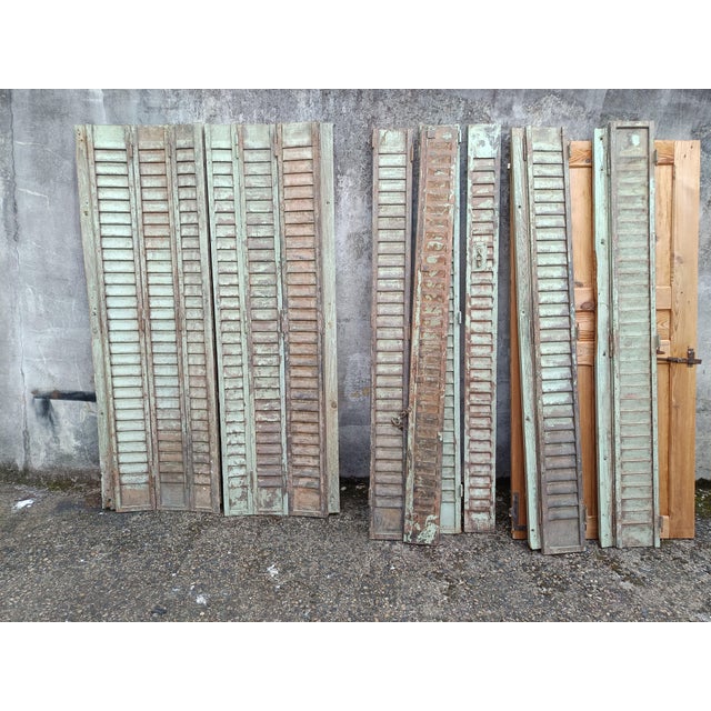 Antique Patinated Metal Shutters, 1920s, Set of 12 For Sale - Image 16 of 16