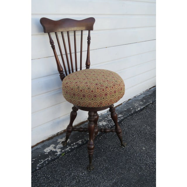 Early 1900s Claw Feet Piano Stool Chair For Sale - Image 12 of 13