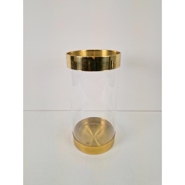 Acrylic Glass and Brass Umbrella Stand, France, 1970s For Sale - Image 4 of 6
