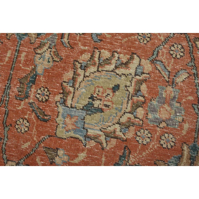 Tabriz Rug 9’9” X 12’8” Pink Wool Vintage Distressed Hand-Knotted Carpet For Sale - Image 4 of 15