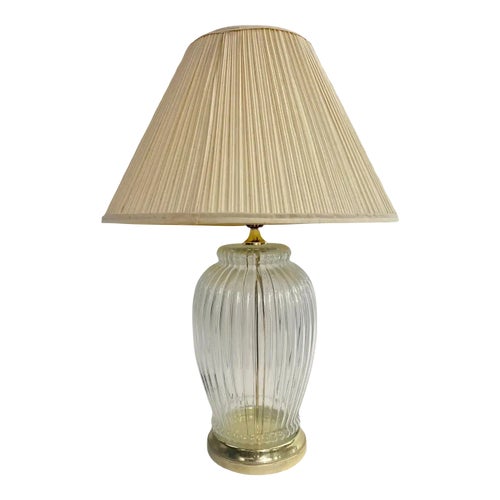 Midcentury Hollywood Regency Style Glass Table Lamp
