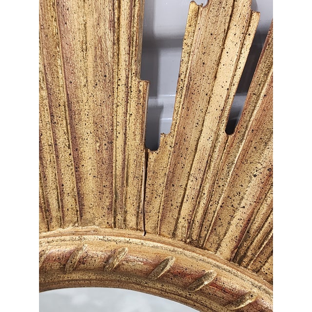 Vintage Giltwood Italian Sunburst Mirror For Sale - Image 12 of 14