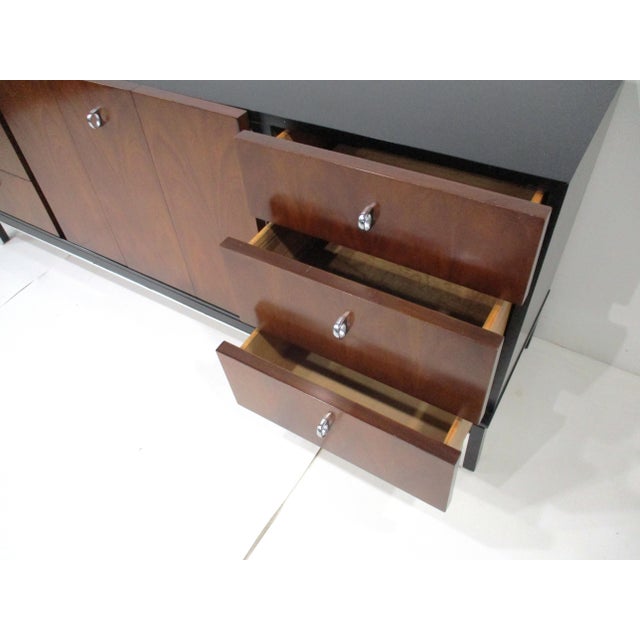 Brown Mid Century Walnut Dresser Credenza by American of Martinsville For Sale - Image 8 of 16