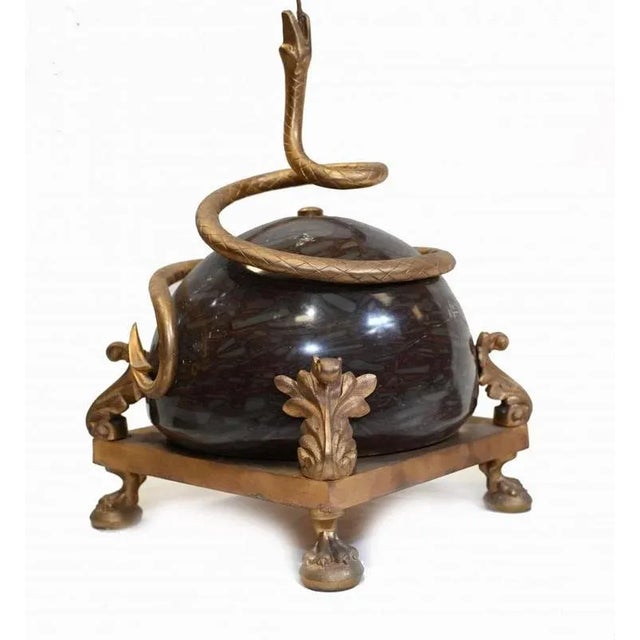 French Regency Centerpiece Candelabras with Marble Gilt For Sale - Image 4 of 7