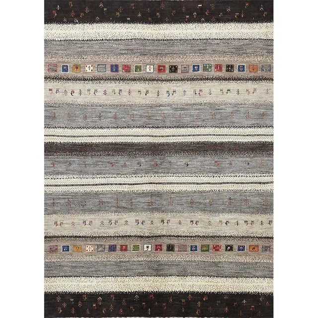Handwoven Traditional Persian Gabbeh Tribal Rug 5'9" X 7'10" For Sale - Image 10 of 10