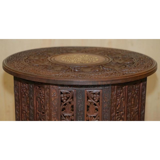Burmese Octagonal Carved Side Table from Liberty, 1910s For Sale - Image 4 of 18
