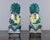 Pair Mid Century Ceramic Foo Dogs on Base For Sale - Image 4 of 8