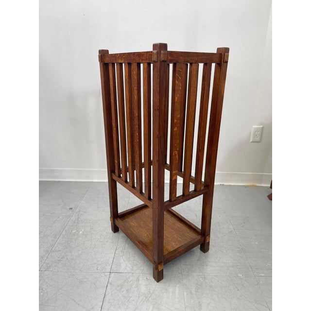 Vintage Arts and Crafts Style Wooden Umbrella Stand | Chairish