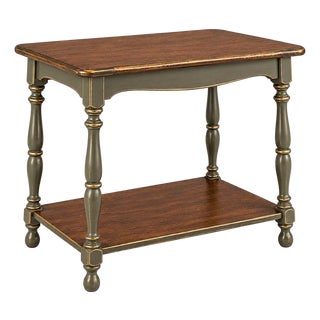 Mid 20th Century Old Chapel™ Manor House Accent Table | Sagewood™, Walnut & Gold For Sale