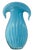 Glass Art Glass Aqua Blue Vase Crescent Clam Lip Fluted Vase For Sale - Image 7 of 17