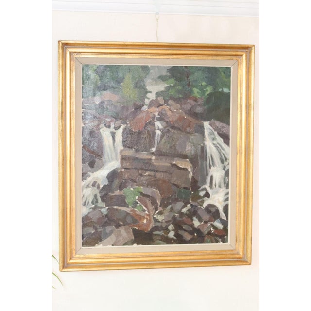 Larson, Waterfall, 1970s, Oil on Canvas For Sale - Image 9 of 9