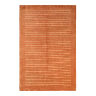 1980s 1980s Vintage Nepalese Rust/Tan Wool Rug - 6'0'' X 9'0'' For Sale