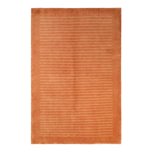 1980s 1980s Vintage Nepalese Rust/Tan Wool Rug - 6'0'' X 9'0'' For Sale