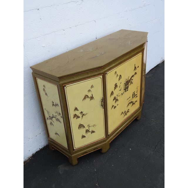 Hollywood Regency Chinoiserie Painted Buffet Sideboard Storage Cabinet 6624 For Sale - Image 14 of 18