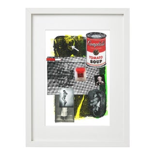 16' X 20' Andy Warhol Inspired White Shadow Box Framed Original Fine Art Print by Diane Grant Studio For Sale