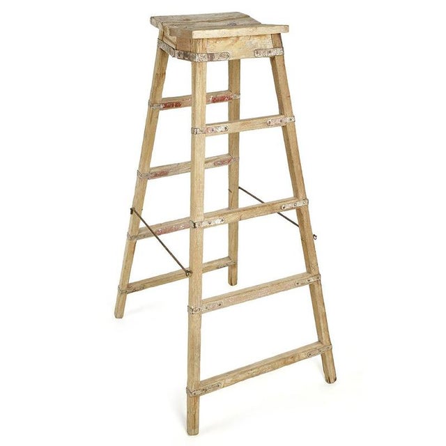 Wood Large Wooden Stepladder For Sale - Image 7 of 7