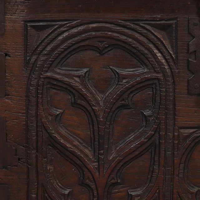 18th Century Oak Gothic Spanish Antique Chest For Sale - Image 6 of 10