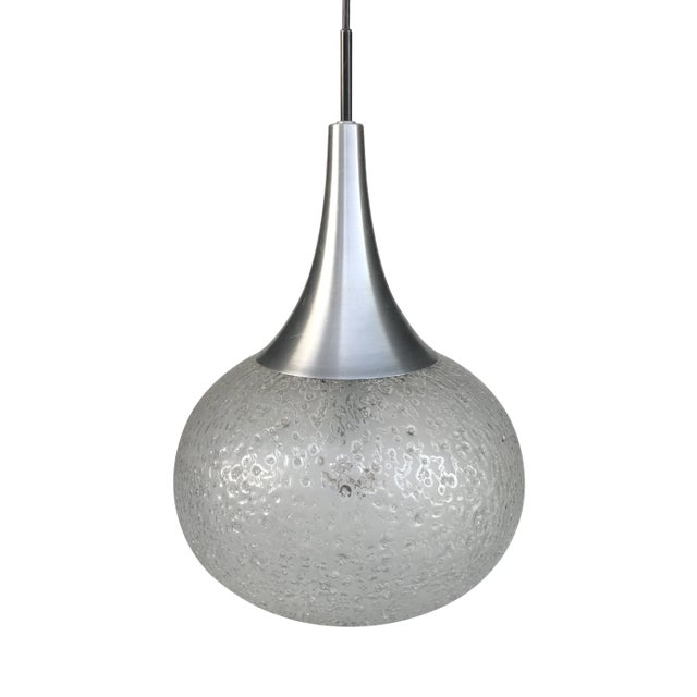 1960s Murano Glass Pendant Globe Ceiling Lamp Light by Doria For Sale