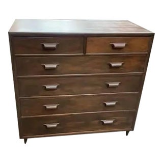 Mid Century Solid Walnut Highboy For Sale