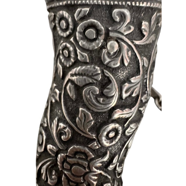 Late 19th Century Silver Victorian Repoussé Silver Cornucopia Posy Holder For Sale - Image 11 of 15