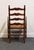 Wood Statton Furniture Solid Hard Rock Maple Colonial Early American Ladder Back Dining Arm Chair W. Rush Seat For Sale - Image 7 of 11
