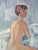 Mid-Century Modern 'Bath Time' Figurative Portrait Oil Painting, Framed For Sale - Image 10 of 11