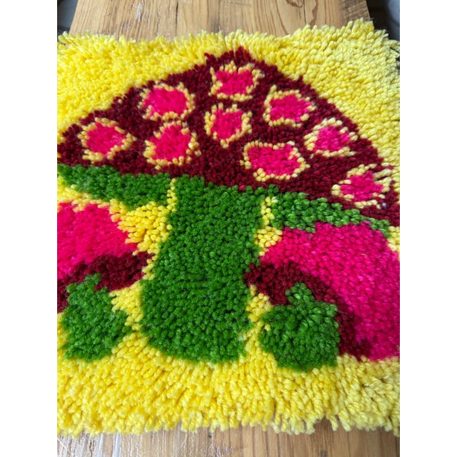 Vintage Mushroom Latchhook Textile Wall Art For Sale - Image 6 of 7