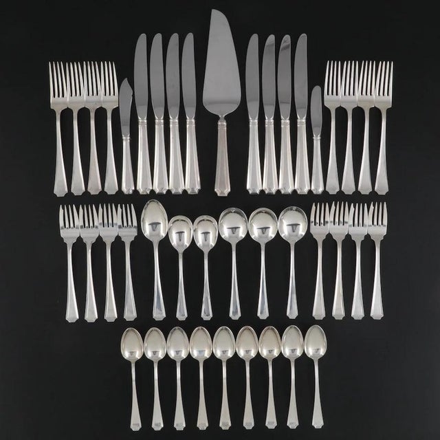 Mid 20th Century Gorham Fairfax Sterling Silver Flatware Set 42 Pieces