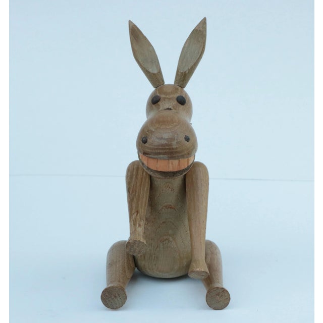 Mid-Century Modern Mid-Century Zoo-Line Wooden Donkey Figure For Sale - Image 3 of 6