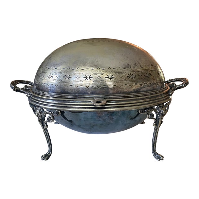 19th Century Large English Silverplate Dome Server For Sale