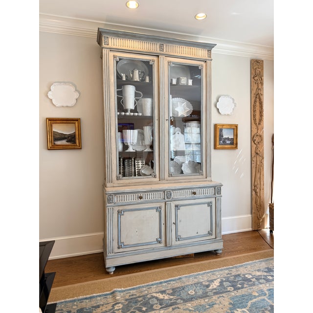Antique French Hand Carved Painted Buffet À Deux Corps For Sale - Image 12 of 12