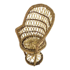 Mini Wicker Chair Shaped Plant Stand