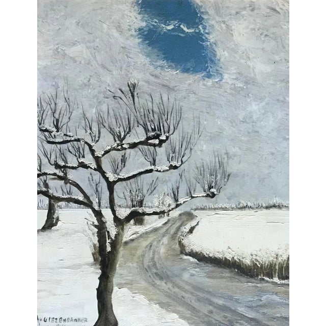 Winter View, Painting on Wood For Sale - Image 9 of 9