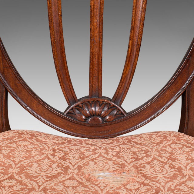 Pair of Antique Hepplewhite Side Chairs, English, Fruitwood, Hall Seat, Georgian For Sale - Image 12 of 12