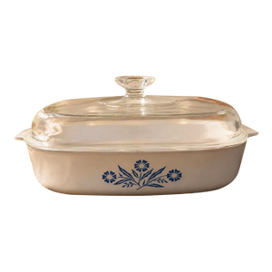 Vintage 1972-79 Blue Cornflower a-10-B Corning Ware Dish W/ Pyrex a-12-C Lid