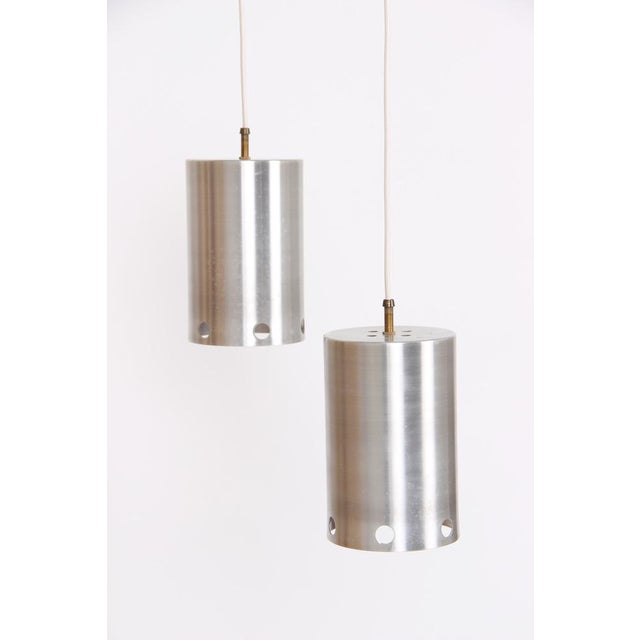 Danish Aluminum Pendant Lights, 1970s, Set of 2 For Sale - Image 3 of 7