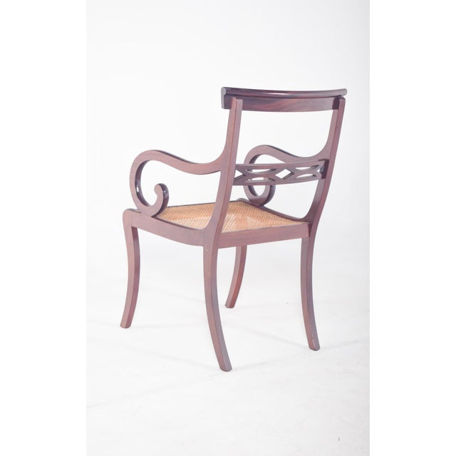 English Mahogany Armchair with Straw Seat, 1890s For Sale - Image 5 of 8
