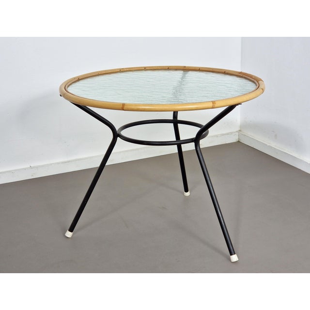Mid-Century Modern Vintage Rattan Side Table attributed to Rohé Noordwolde, 1960s For Sale - Image 3 of 10