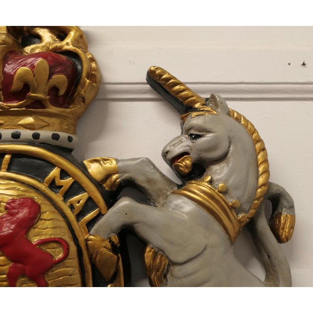 1950s British Royal Coat of Arms Wall Plaque, 1950s For Sale - Image 5 of 9