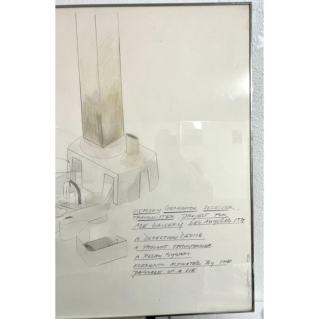 Contemporary Dennis Oppenheim, Dennis Oppenheim Large Abstract Conceptual Sculpture Drawing for Ace Gallery LA, 1979 For Sale - Image 3 of 12