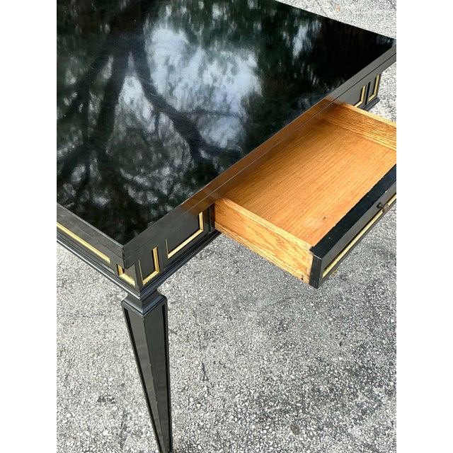 Mid 20th Century Vintage Regency Gilt Tipped Flip Top Game Table For Sale - Image 5 of 12