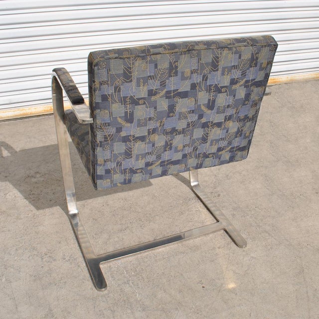 Mid 20th Century Mies Van Der Rohe for Knoll Stainless Steel Flat Bar Brno Chair For Sale - Image 9 of 13