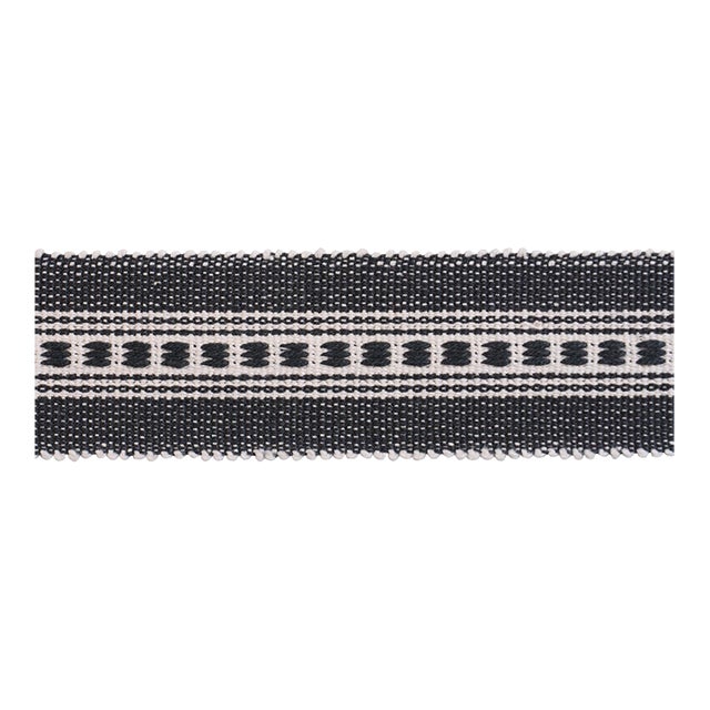 SAMPLE - Schumacher Lubeck Tape Narrow In Charcoal For Sale