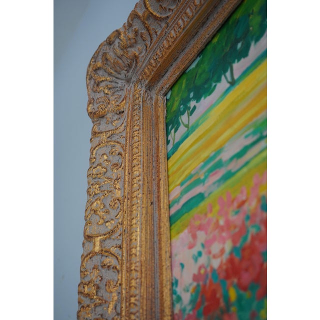 Young Child Pulling Wagon Oil Painting on Canvas For Sale - Image 4 of 12